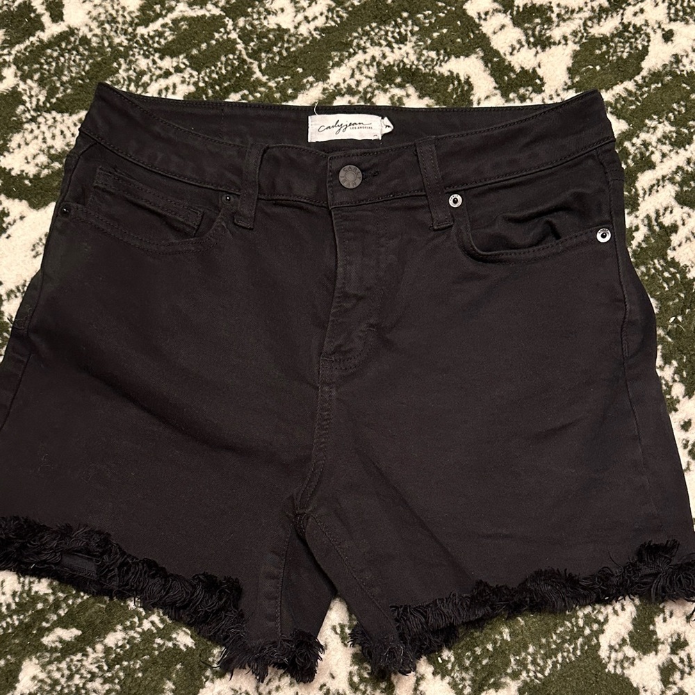 Carly Jean Revy Black Denim Shorts